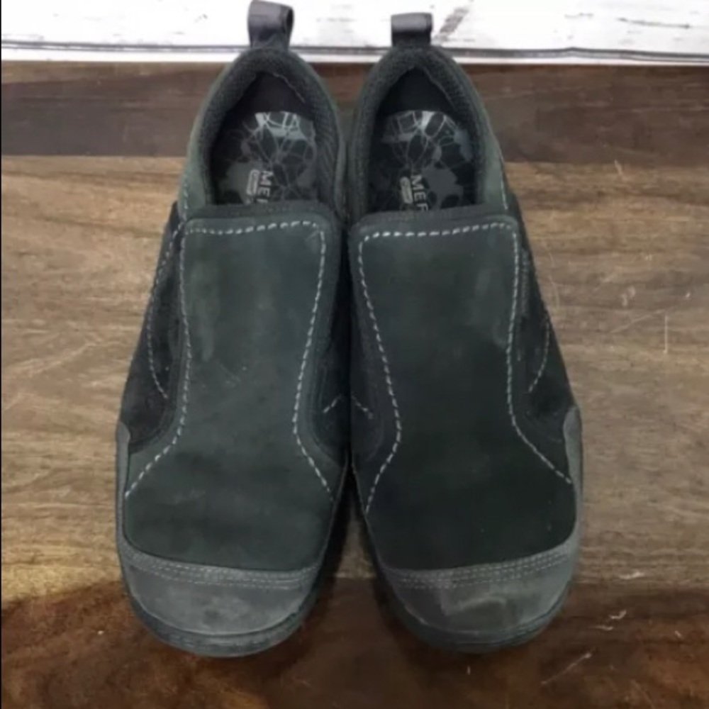 Merrell Mimosa Slip On Loafer Hiking Shoes Womens 8.5 Black Suede Nubuck J55840